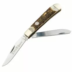 Boker Solingen Boker TS 2.0 Stag Horn Trapper Folding Knife