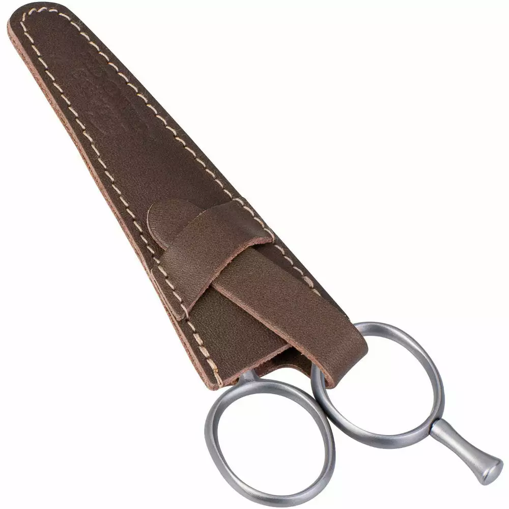 Dovo Stainless Steel Mustache Scissor Set With Brown Leather Pouch 2 Dovo Stainless Steel Mustache Scissor Set With Brown Leather Pouch - Image 2