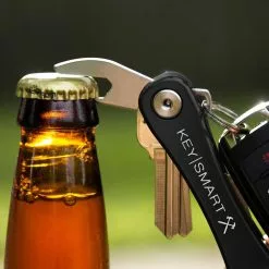 KeySmart Rugged Compact Key Holder -Everyday-carry Sales KS607BLK KeySmart Rugged Bottle Opener in Use