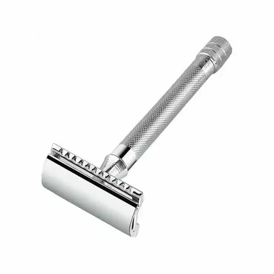 Merkur 23C Double Edge Safety Razor, Straight Cut, Extra Long Chrome Handle 1 Merkur 23C Double Edge Safety Razor, Straight Cut, Extra Long Chrome Handle