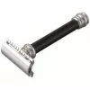 Merkur 38B Double Edge Safety Razor, Straight Cut, Black Handle
