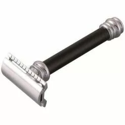 Merkur 38B Double Edge Safety Razor, Straight Cut, Black Handle