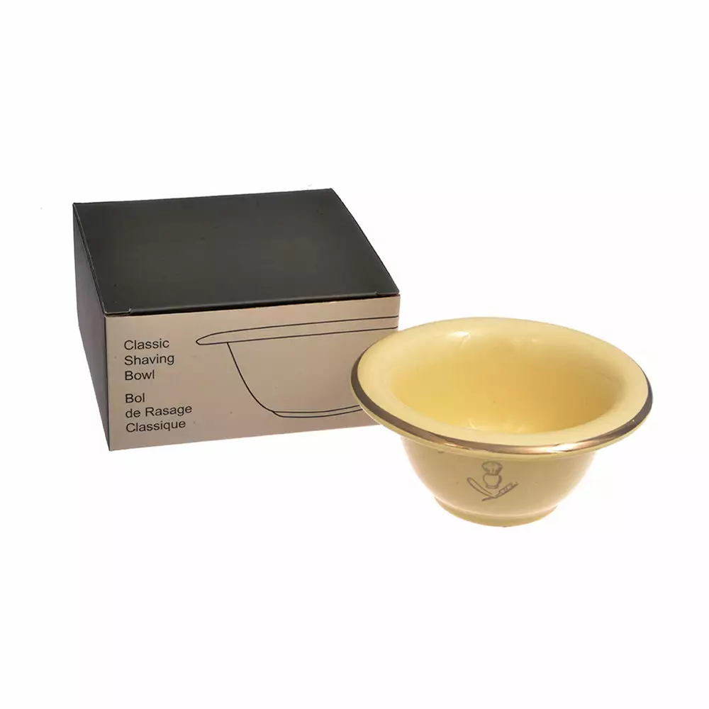 Pure Badger Shaving Bowl - Cream With Silver Rim 1 Pure Badger Shaving Bowl - Cream With Silver Rim