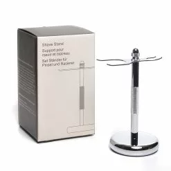 Pure Badger Shaving Stand For Double-Edge Safety Razor And Brush - Chrome