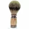 Golddachs Finest Badger Shaving Brush - Rubber Wood And Silver Handle